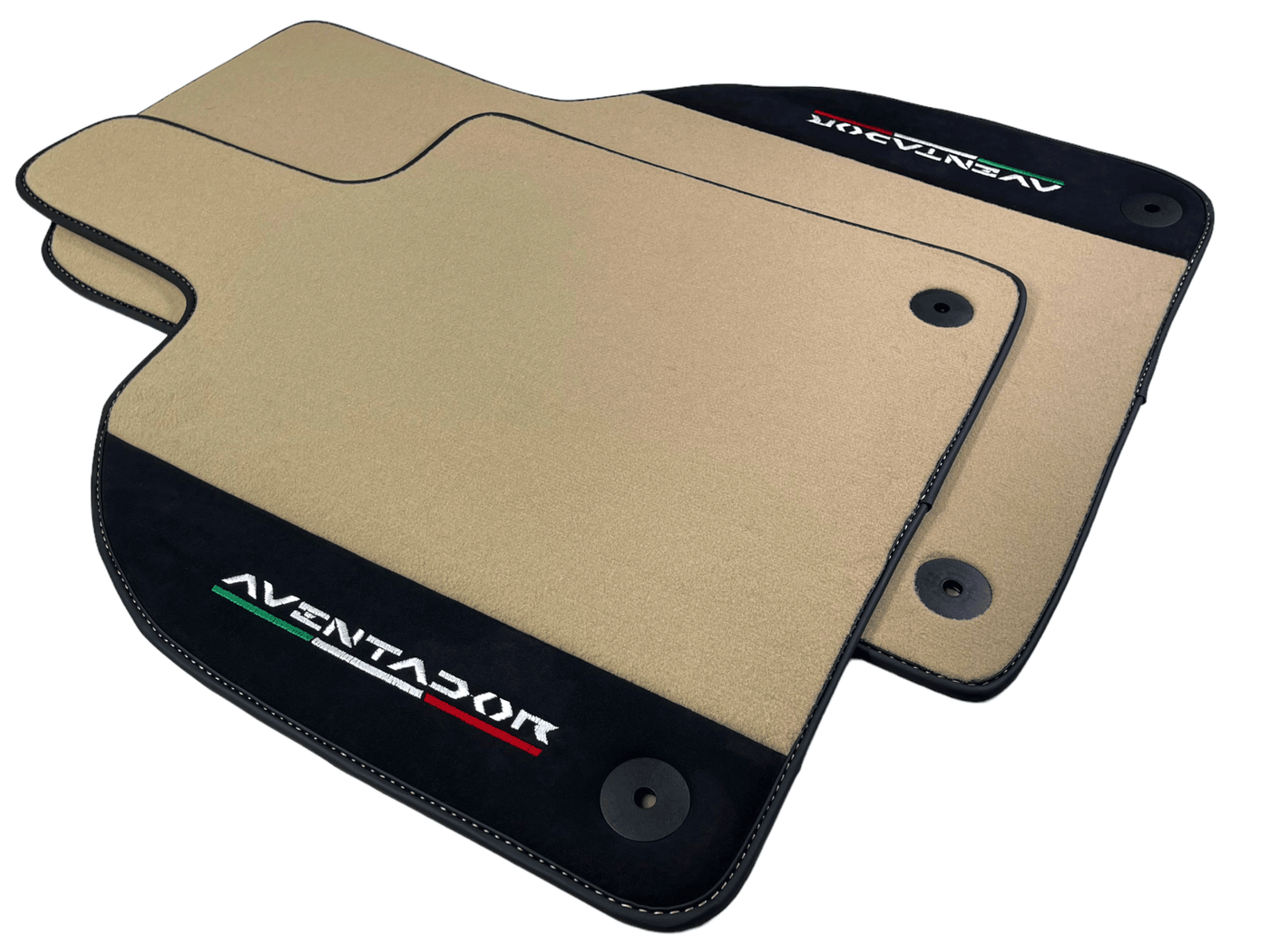 Beige Floor Mats for Lamborghini Aventador With Alcantara Leather - AutoWin
