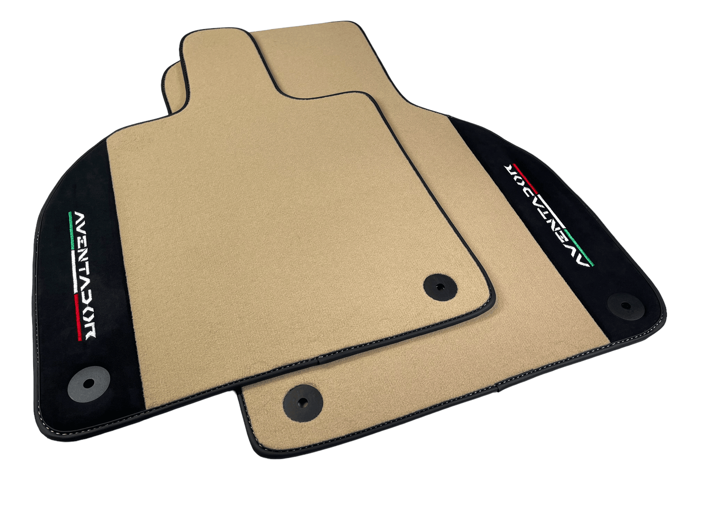 Beige Floor Mats for Lamborghini Aventador With Alcantara Leather - AutoWin