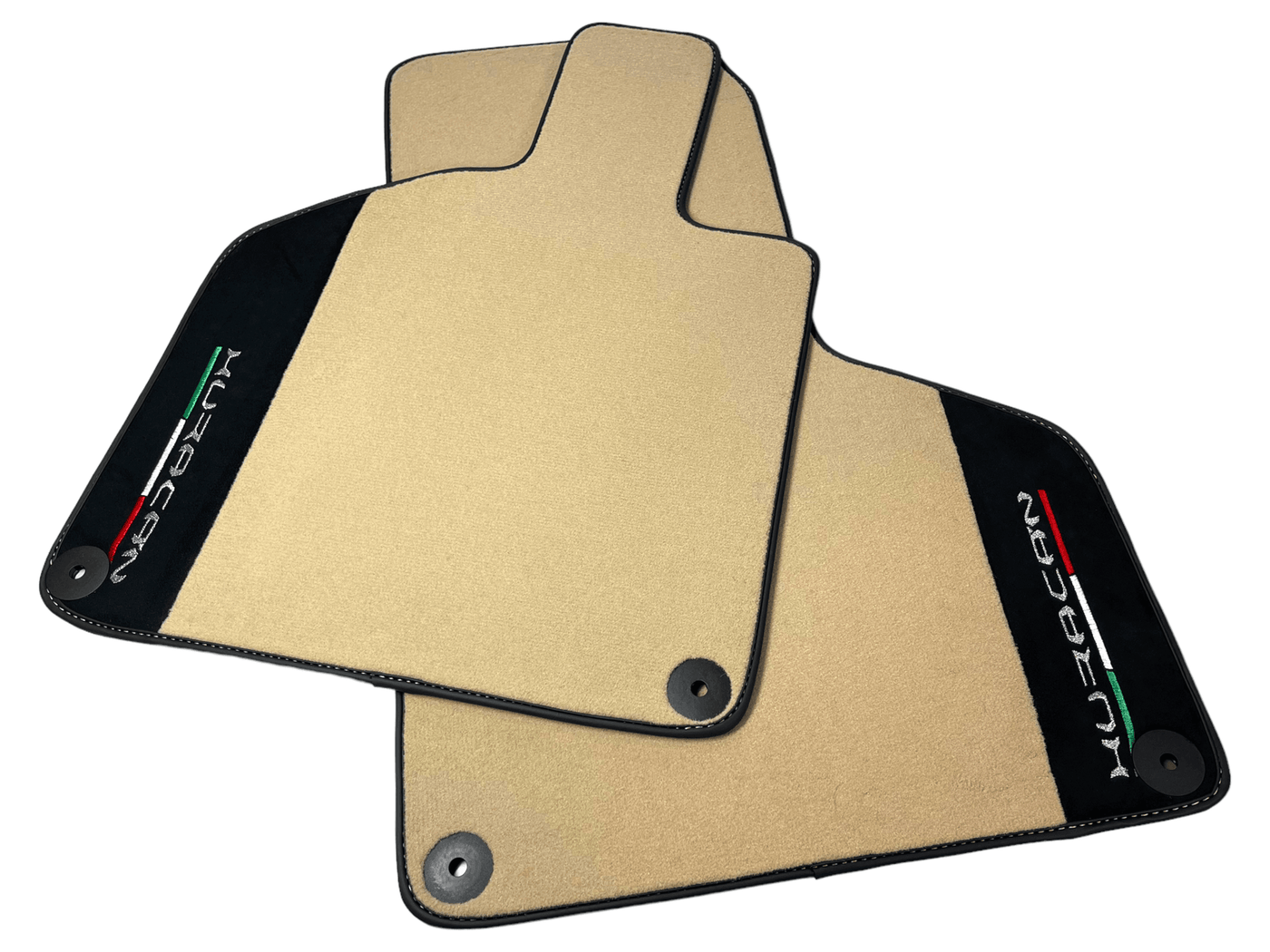 Beige Floor Mats for Lamborghini Huracan with Alcantara Leather - AutoWin