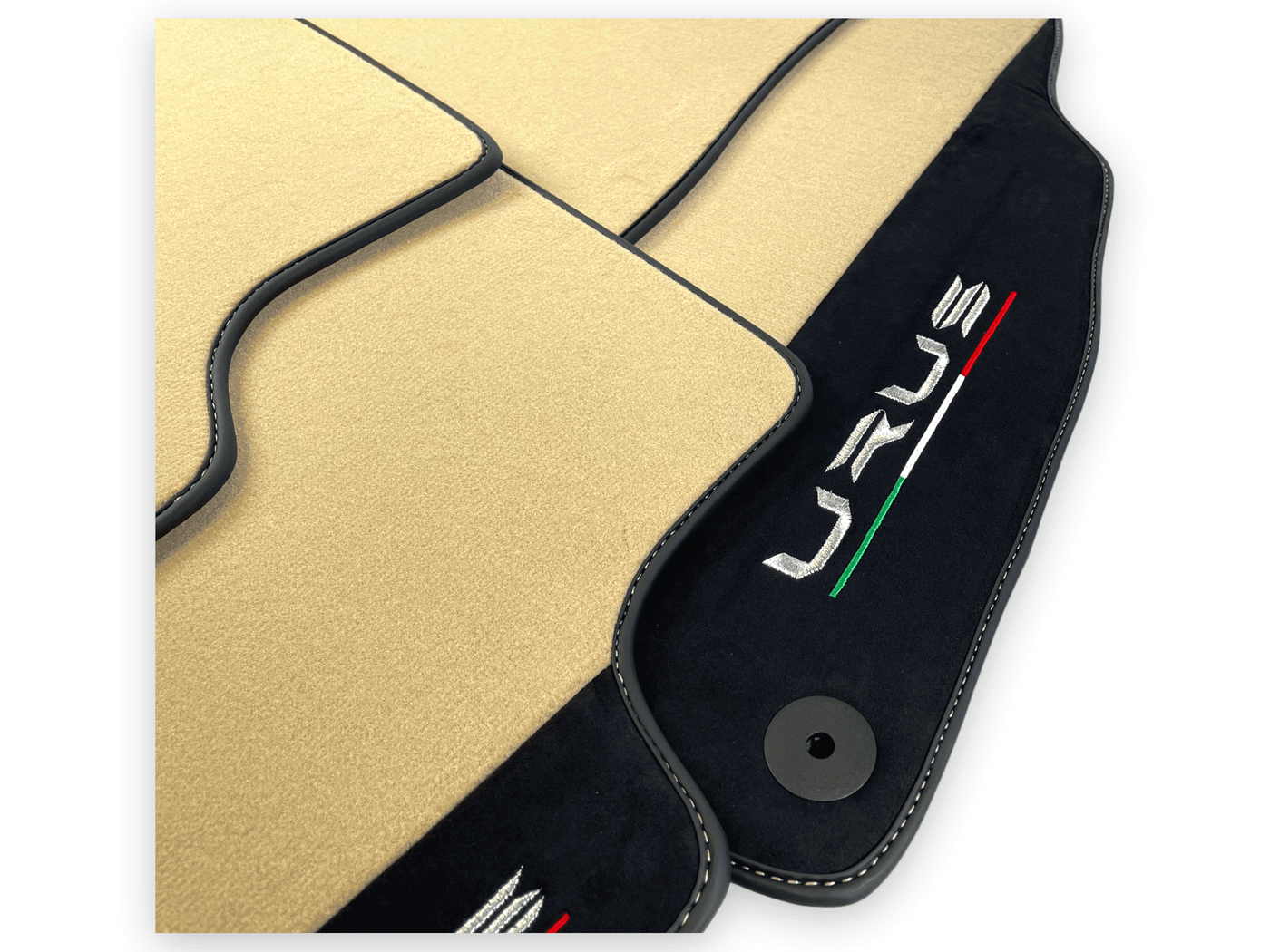 Beige Floor Mats For Lamborghini Urus With Alcantara Leather - AutoWin