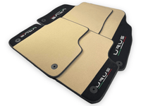 Beige Floor Mats For Lamborghini Urus With Alcantara Leather - AutoWin