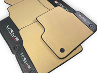 Beige Floor Mats For Lamborghini Urus With Carbon Leather - AutoWin