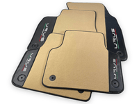 Beige Floor Mats For Lamborghini Urus With Carbon Leather - AutoWin