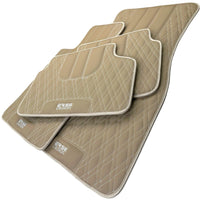 Beige Leather Floor Floor Mats For BMW 1 Series E87 - AutoWin