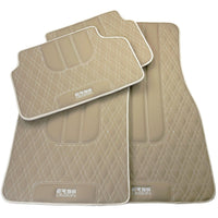Beige Leather Floor Floor Mats For BMW 3 Series E90 - AutoWin