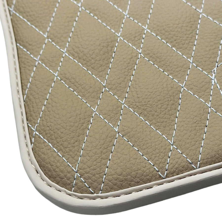 Beige Leather Floor Floor Mats For BMW 3 Series F36 Gran Coupe | - AutoWin