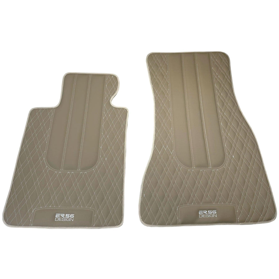 Beige Leather Floor Mats For BMW M6 F06 Gran Coupe - AutoWin