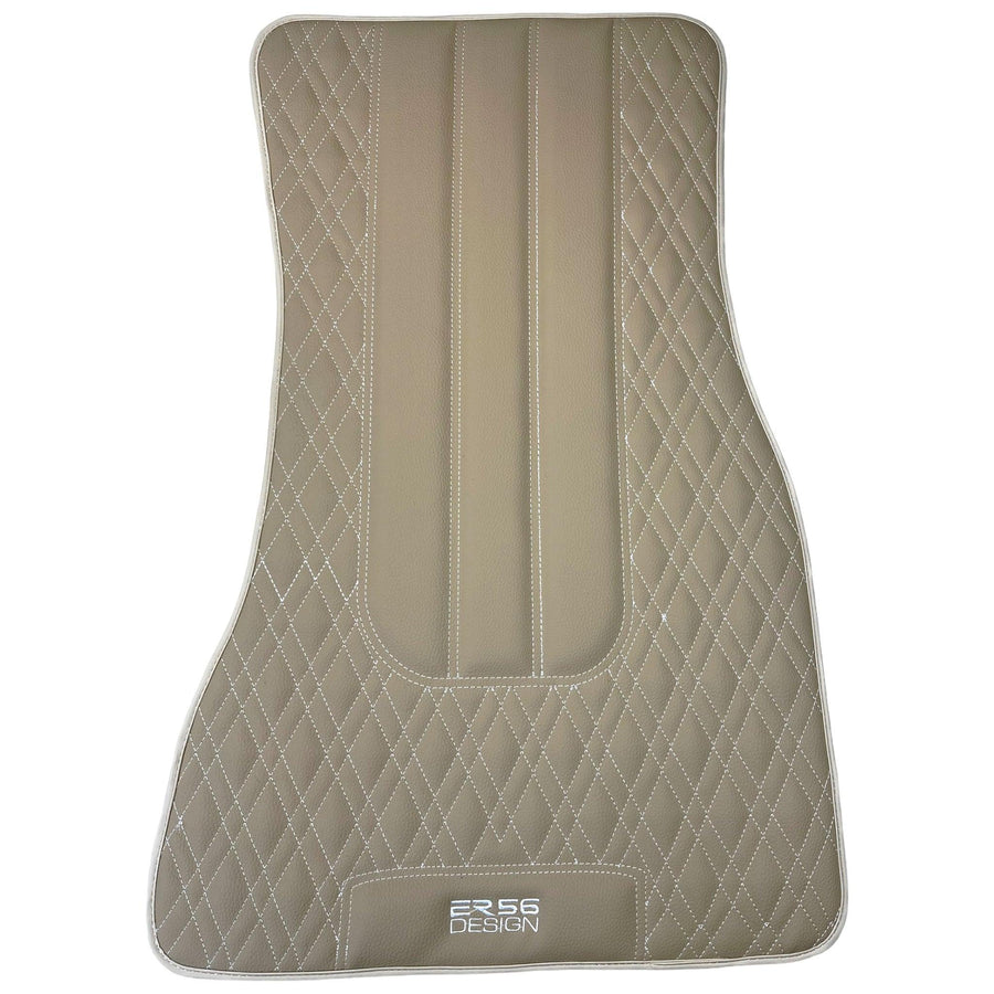 Beige Leather Floor Mats For BMW M8 F93 4-door Gran Coupe - AutoWin