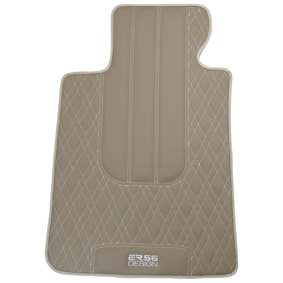 Beige Leather Floor Mats For BMW M8 F93 4-door Gran Coupe - AutoWin