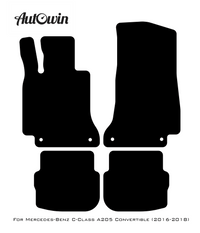 Beige Leather Floor Mats For Mercedes Benz C-Class A205 Convertible (2016-2018) | ER56 Design - AutoWin