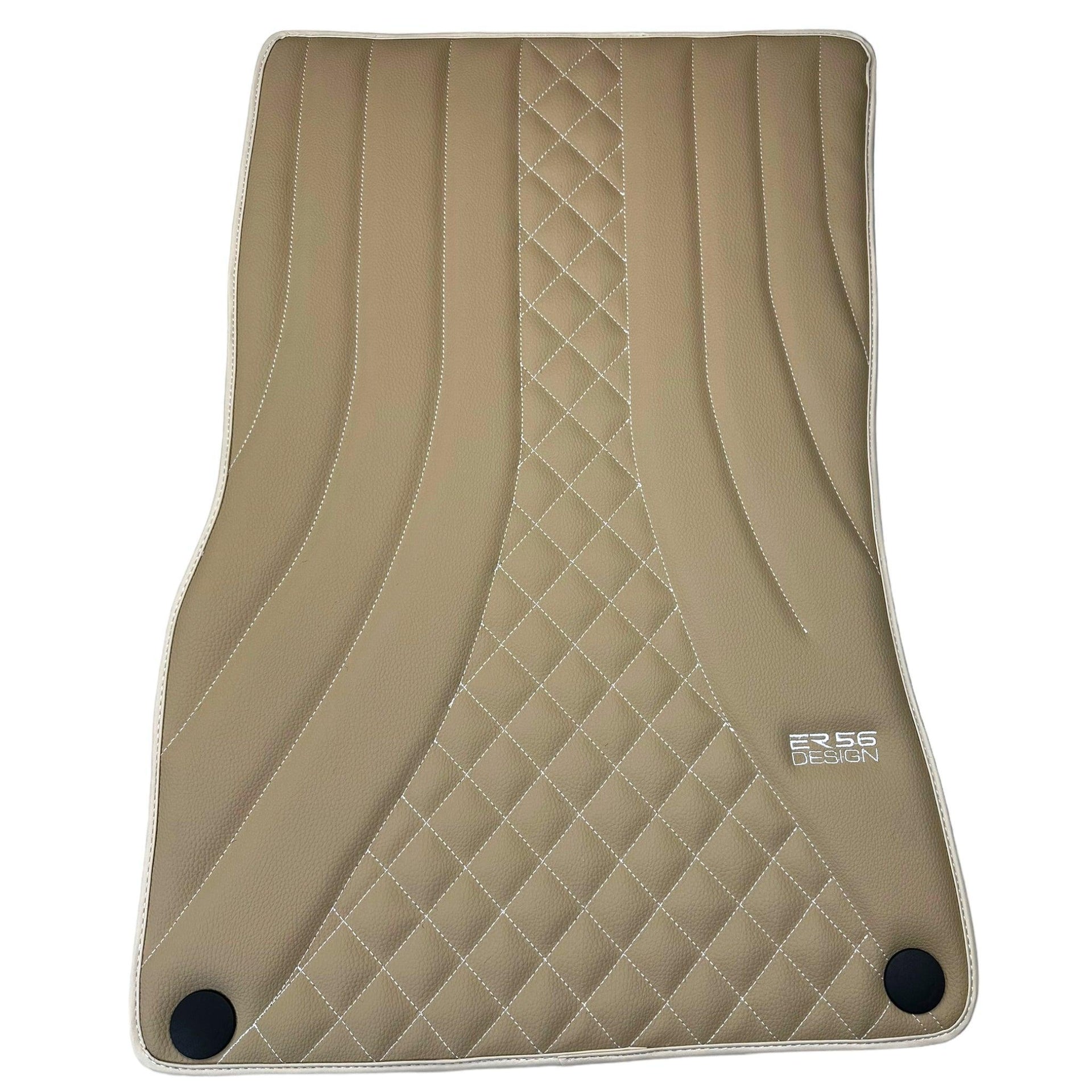 Beige Leather Floor Mats For Mercedes Benz C-Class W206 Sedan (2021-2023) Hybrid| ER56 Design - AutoWin