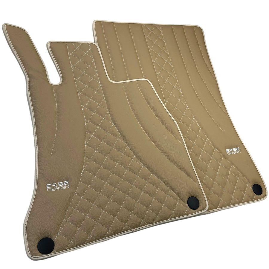Beige Leather Floor Mats For Mercedes Benz GLB-Class X247 (2020-2023) | ER56 Design - AutoWin