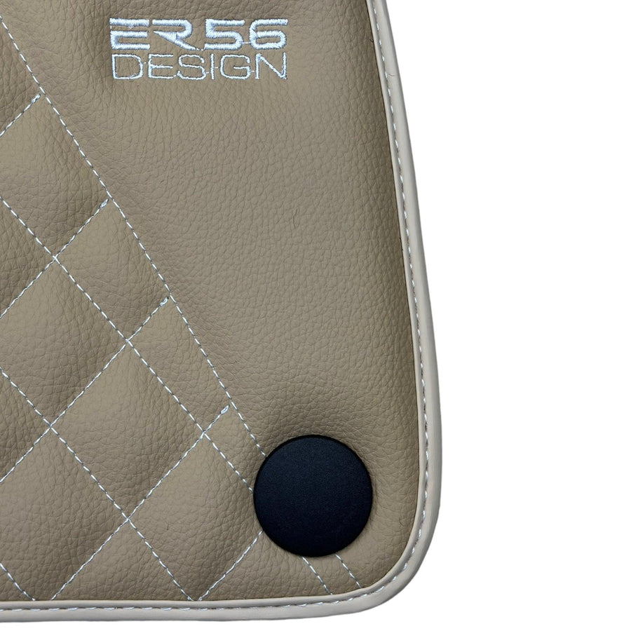 Beige Leather Floor Mats For Mercedes Benz GLK-Class X204 (2008-2012) | ER56 Design - AutoWin