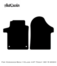 Beige Leather Floor Mats For Mercedes Benz V-Class 447 Front (2019-2023) | ER56 Design - AutoWin