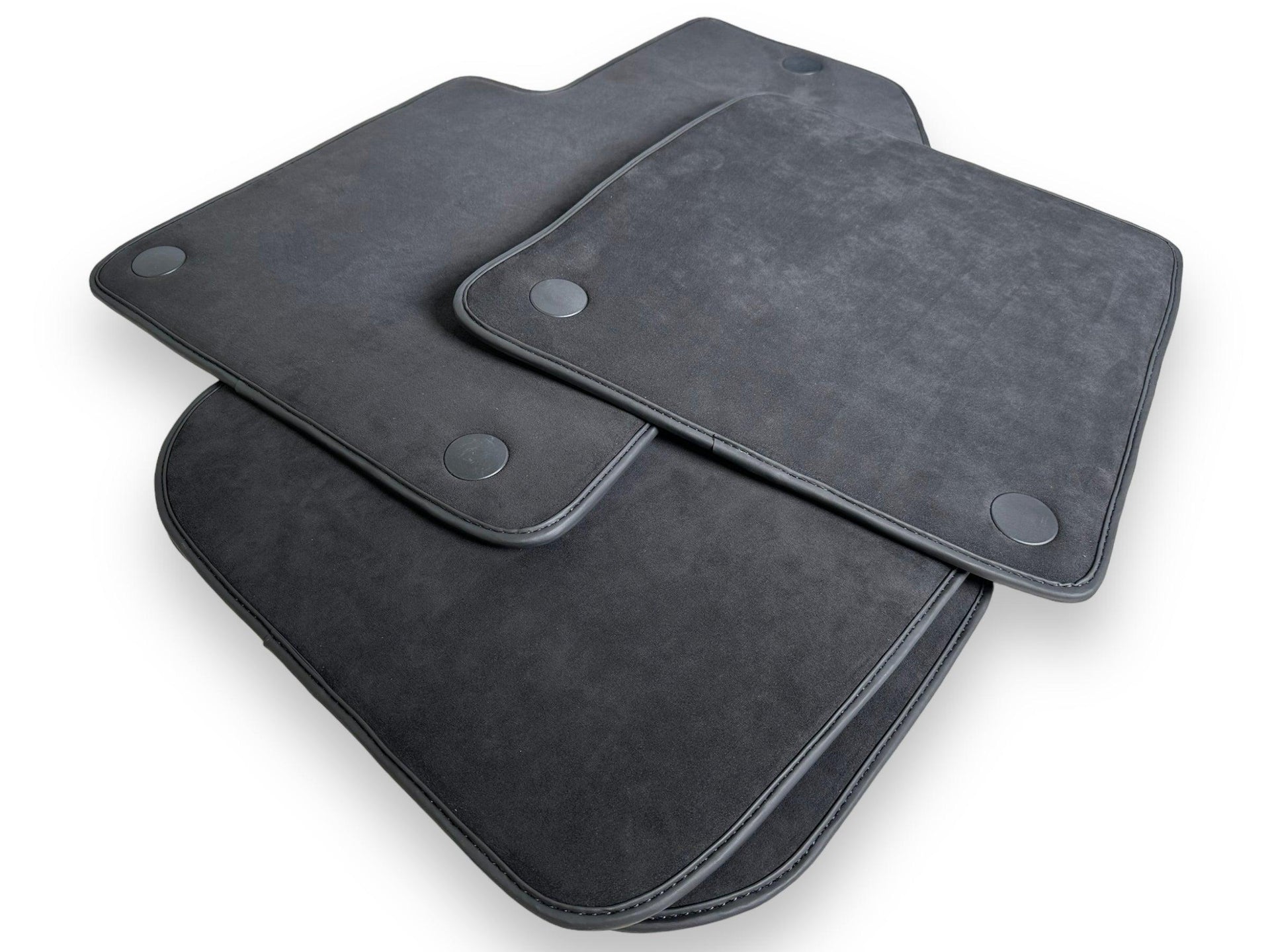 Black Alcantara Floor Mats For Ferrari 612 Scaglietti 2005-2011 ER56 Design - AutoWin