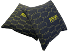 Black Alcantara Leather Pillows ER56 Design Set of 2 Yellow Sewing - AutoWin