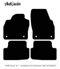 Black Floor Mats for Audi A1 - 5-door Citycarver (2019-2024) | Fighter Jet Edition - AutoWin