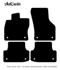 Black Floor Mats for Audi A3 - 5-door Sportback (2013-2020) | No Steps - AutoWin