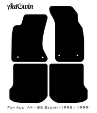 Black Floor Mats for Audi A4 - B5 Sedan (1995 - 1999) | No Steps - AutoWin
