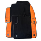 Black Floor Mats for Audi A4 - B6 Avant (2001-2004) With Orange Alcantara | ER56 Design - AutoWin