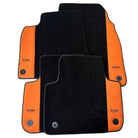 Black Floor Mats for Audi A4 - B7 Sedan (2005-2008) With Orange Alcantara | ER56 Design - AutoWin