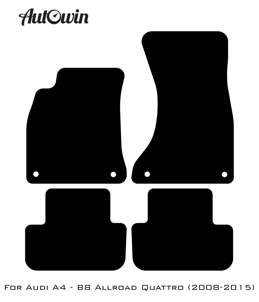 Black Floor Mats for Audi A4 - B8 Allroad Quattro (2008-2015) | Fighter Jet Edition - AutoWin