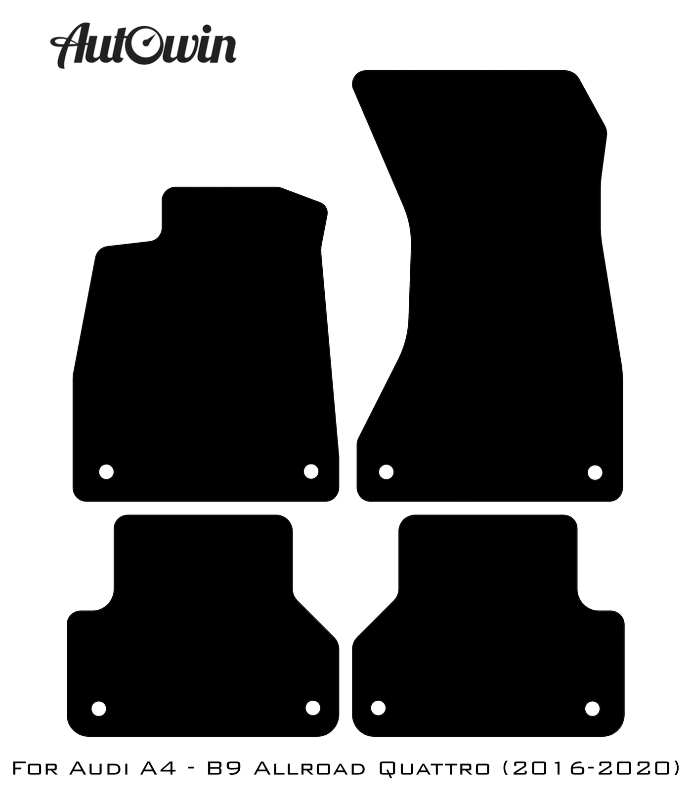 Black Floor Mats for Audi A4 - B9 Allroad Quattro (2016-2020) | No Steps - AutoWin