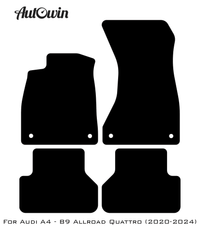 Black Floor Mats for Audi A4 - B9 Allroad Quattro (2020-2024) | No Steps - AutoWin