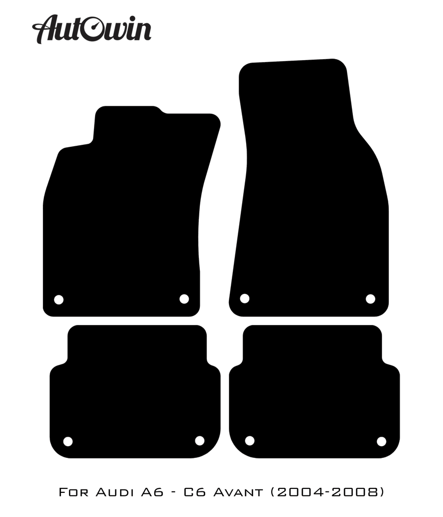 Black Floor Mats for Audi A6 - C6 Avant (2004-2008) | Fighter Jet Edition - AutoWin