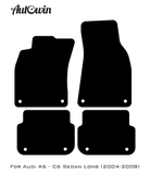 Black Floor Mats for Audi A6 - C6 Sedan Long (2004-2008) | No Steps - AutoWin