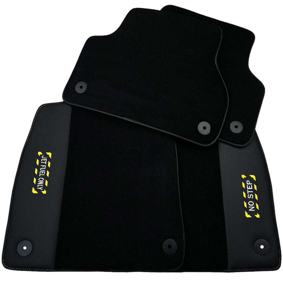 Black Floor Mats for Audi A8 A8 D4 Long (2010-2017) | Fighter Jet Edition - AutoWin