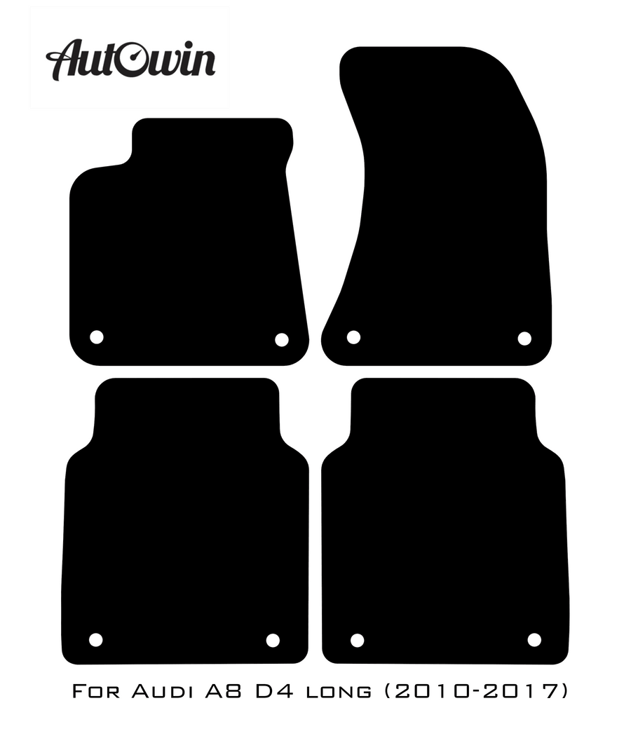Black Floor Mats for Audi A8 A8 D4 Long (2010-2017) | No Steps - AutoWin