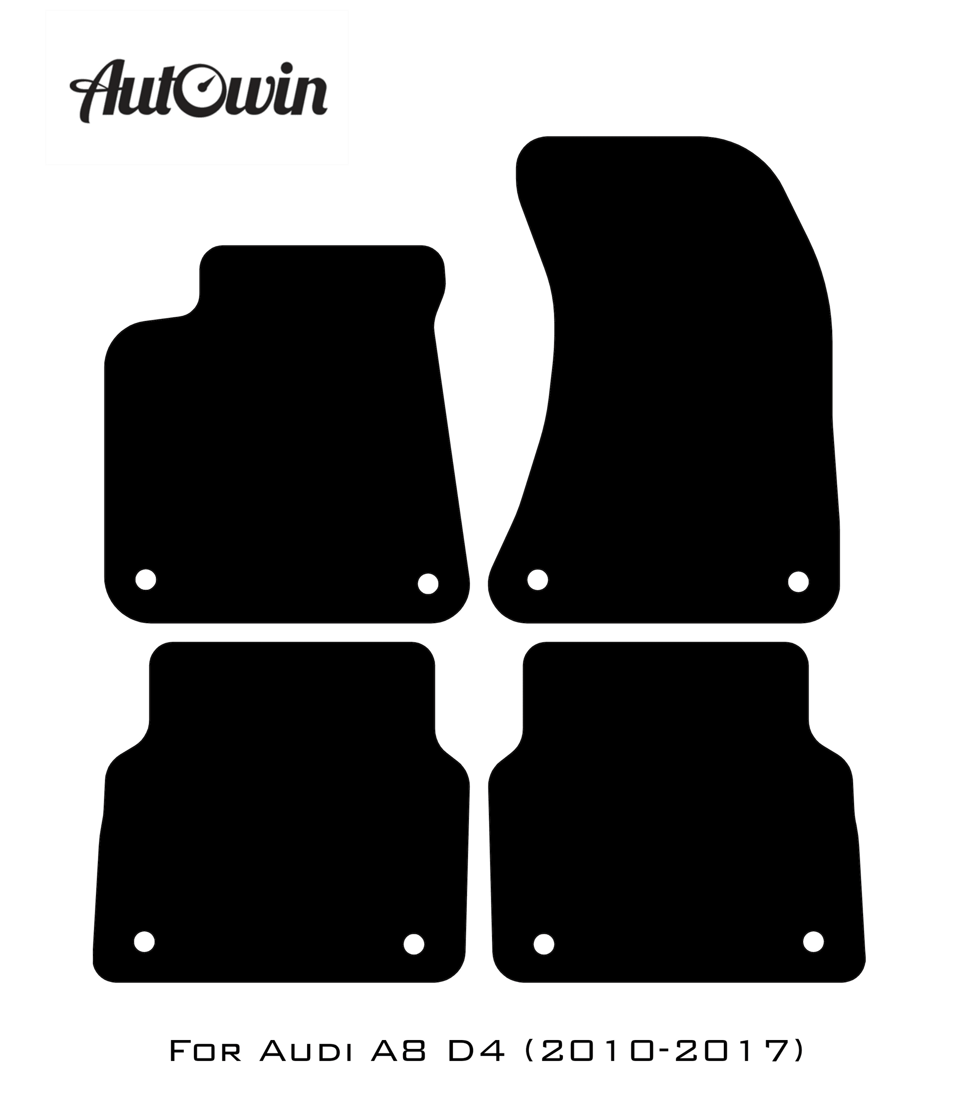 Black Floor Mats for Audi A8 D4 (2010-2017) | Fighter Jet Edition - AutoWin