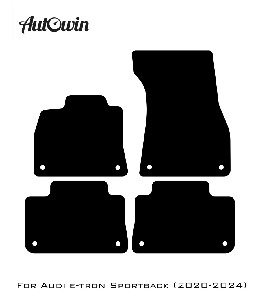 Black Floor Mats for Audi e-tron Sportback (2020-2024) | Fighter Jet Edition - AutoWin