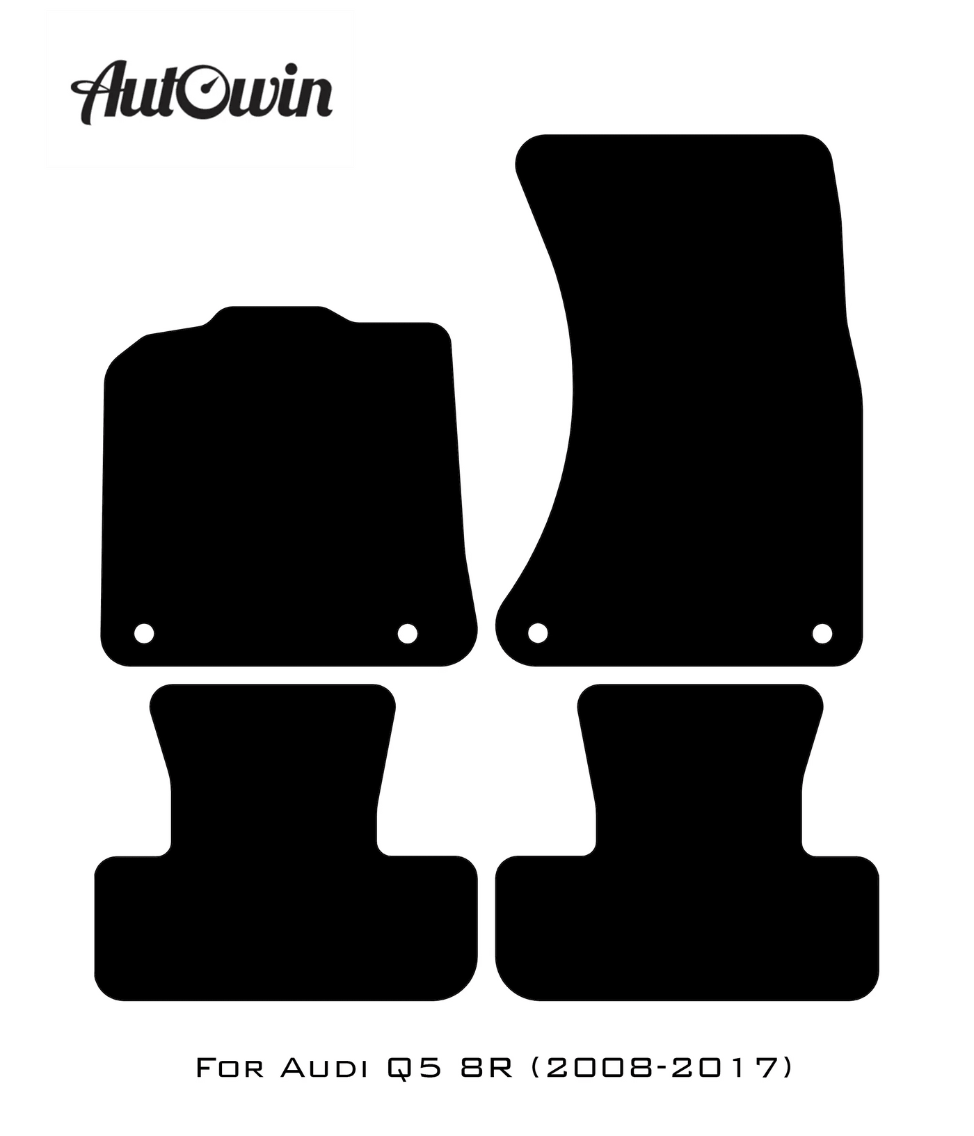 Black Floor Mats for Audi Q5 8R (2008-2017) With Orange Alcantara | ER56 Design - AutoWin