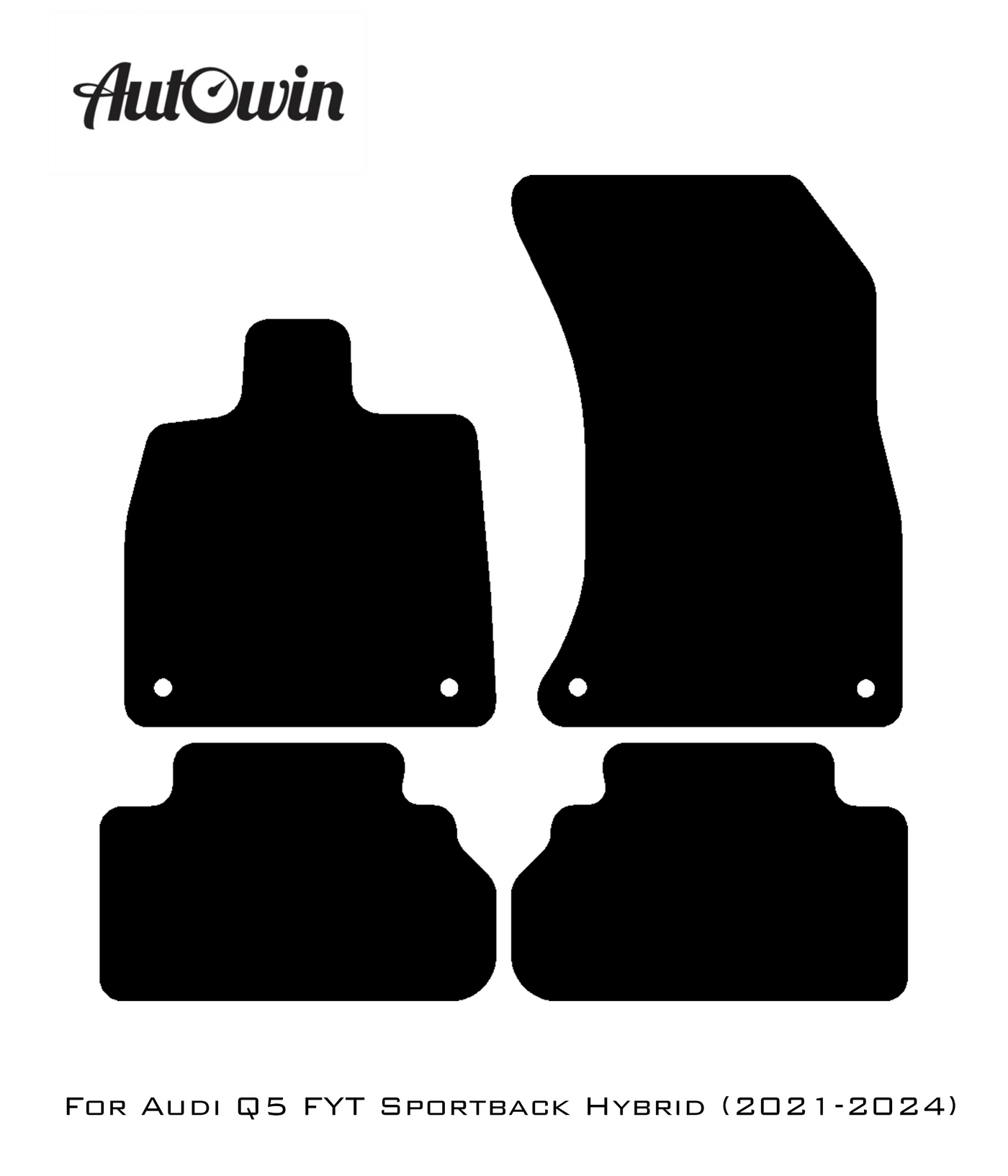 Black Floor Mats for Audi Q5 FYT Sportback Hybrid (2021-2024) | No Steps - AutoWin