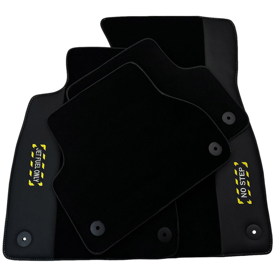 Black Floor Mats for Audi Q7 4M (2019-2023) | Fighter Jet Edition - AutoWin