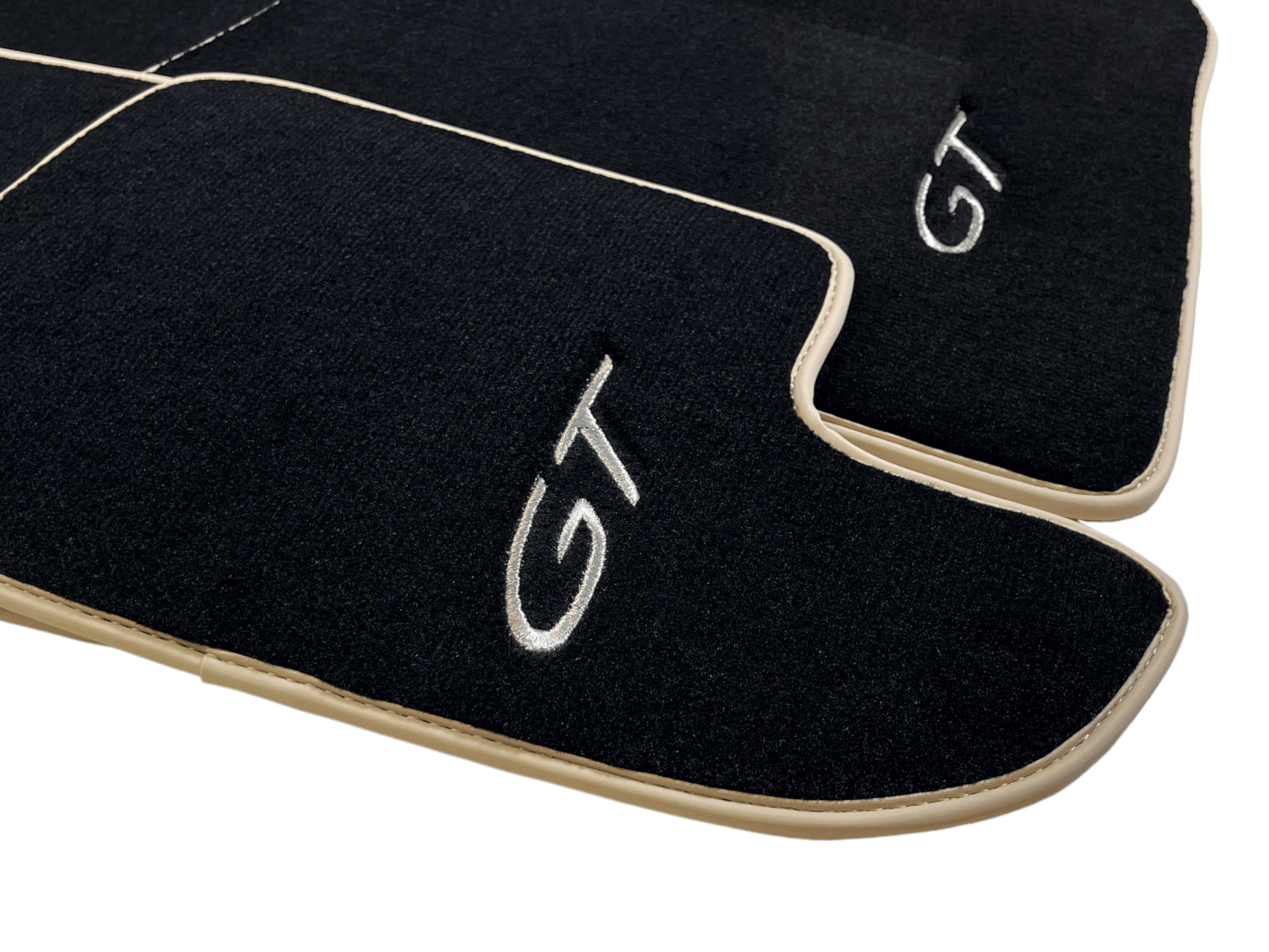 Black Floor Mats For Bentley Continental GT 2003–2011 With Beige Trim - AutoWin