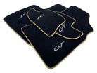 Black Floor Mats For Bentley Continental GT 2003–2011 With Gold Color Trim - AutoWin