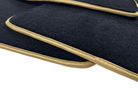 Black Floor Mats For Bentley Continental GT 2003–2011 With Gold Color Trim - AutoWin
