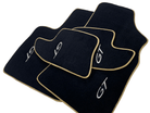 Black Floor Mats For Bentley Continental GT 2003–2011 With Gold Color Trim - AutoWin