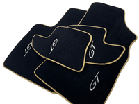 Black Floor Mats For Bentley Continental GT 2003–2011 With Gold Color Trim - AutoWin