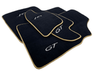 Black Floor Mats For Bentley Continental GT 2003–2011 With Gold Color Trim - AutoWin
