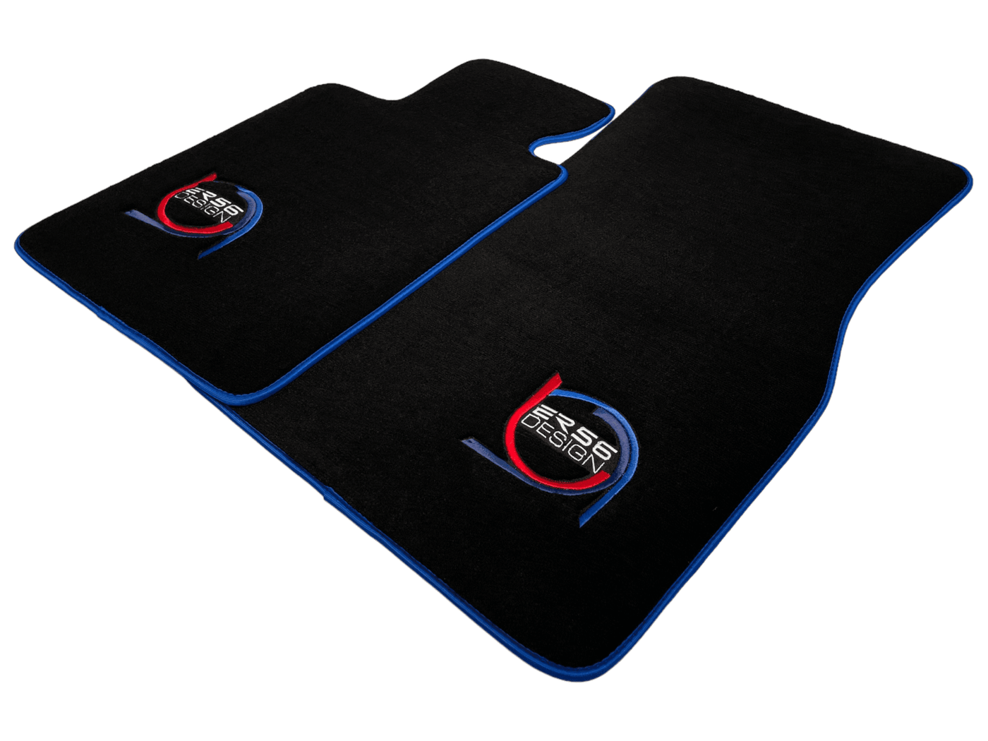Black Floor Mats For BMW 1 Series F21 3-door Hatchback ER56 Design Limited Edition Blue Trim - AutoWin