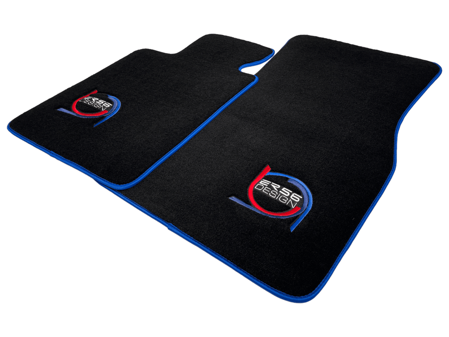 Black Floor Mats For BMW 3 Series E36 Convertible ER56 Design Limited Edition Blue Trim - AutoWin