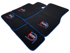 Black Floor Mats For BMW 3 Series E36 Convertible ER56 Design Limited Edition Blue Trim - AutoWin