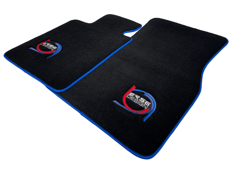 Black Floor Mats For BMW 3 Series E36 Convertible ER56 Design Limited Edition Blue Trim - AutoWin
