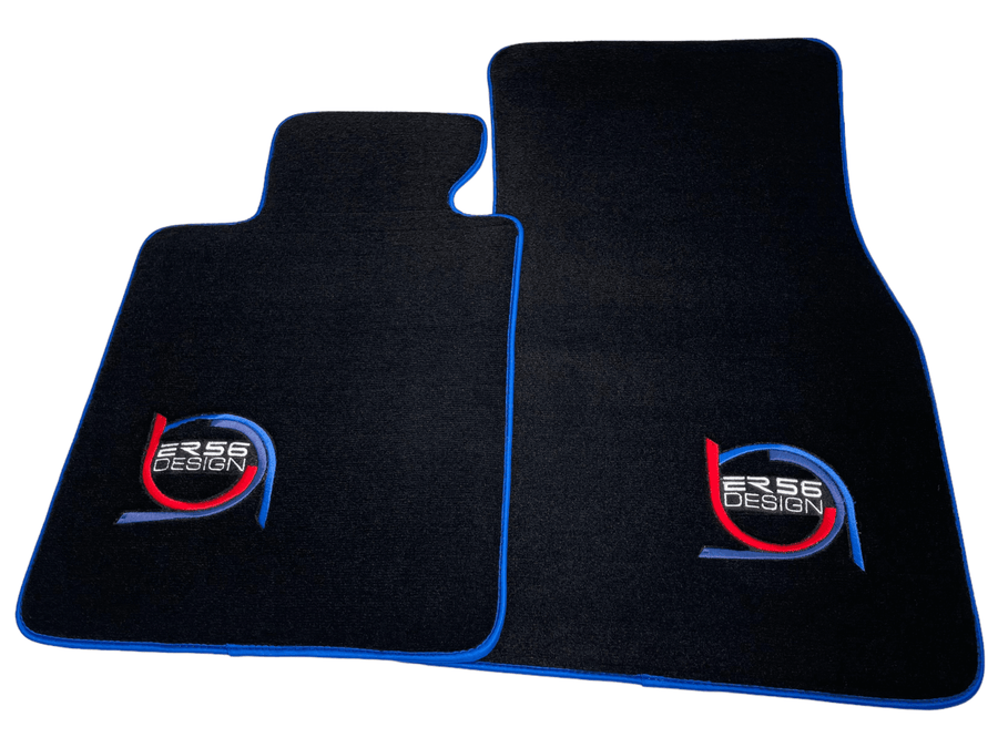 Black Floor Mats For BMW 3 Series E36 Convertible ER56 Design Limited Edition Blue Trim - AutoWin