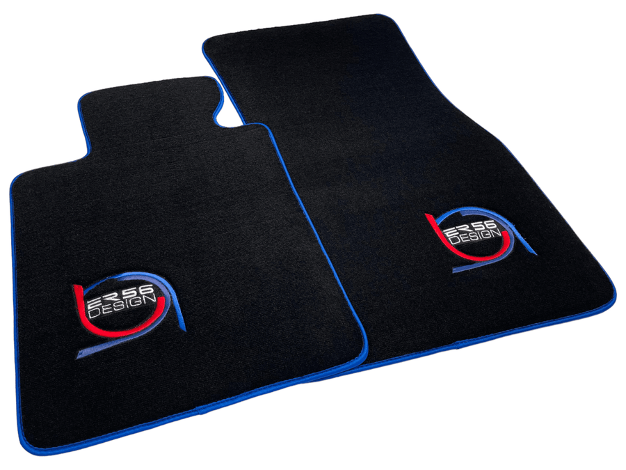 Black Floor Mats For BMW 3 Series E36 Convertible ER56 Design Limited Edition Blue Trim - AutoWin
