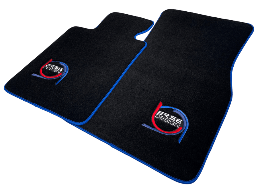 Black Floor Mats For BMW 3 Series E36 Convertible ER56 Design Limited Edition Blue Trim - AutoWin